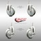 Service Caster 5 Inch 316SS Gray Polyurethane Swivel 3/8 Inch Threaded Stem Caster Brake, 2PK SCC-SS316TS20S514-PPUB-381615-2-TLB2 - alternate 1